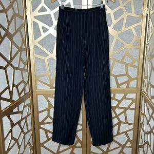 MICHAEL Kors Pants Mid‎ Rise Straight Stretch Black Striped Women’s